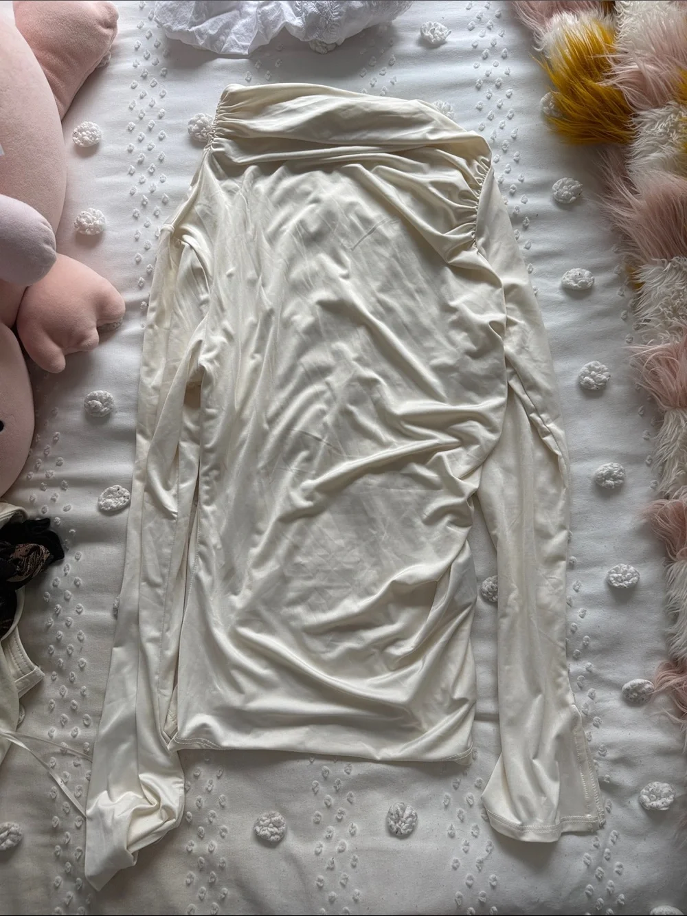 H&M Cream Long-Sleeve Draped Skirt (Cream)